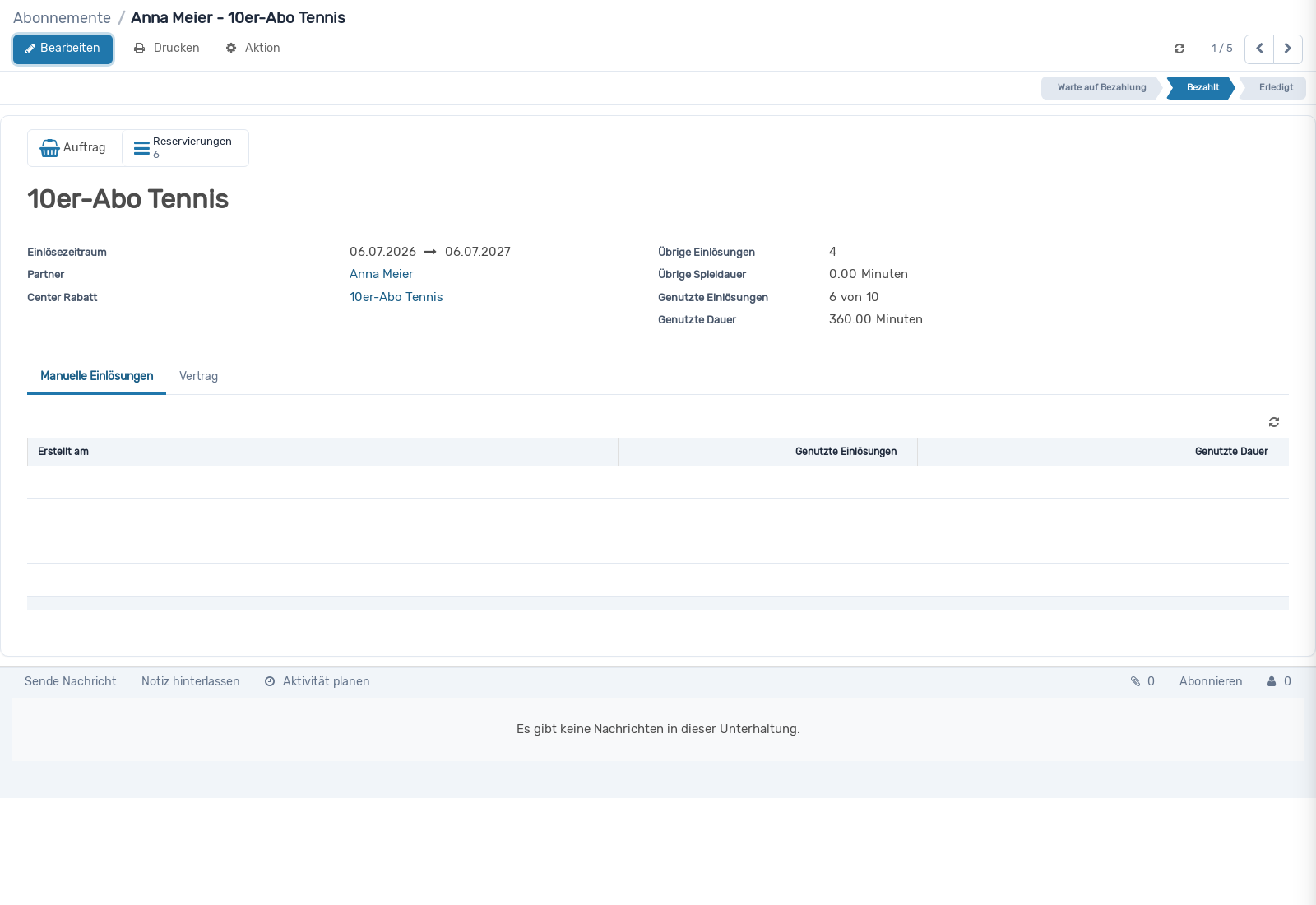 Screenshot: Abonnement