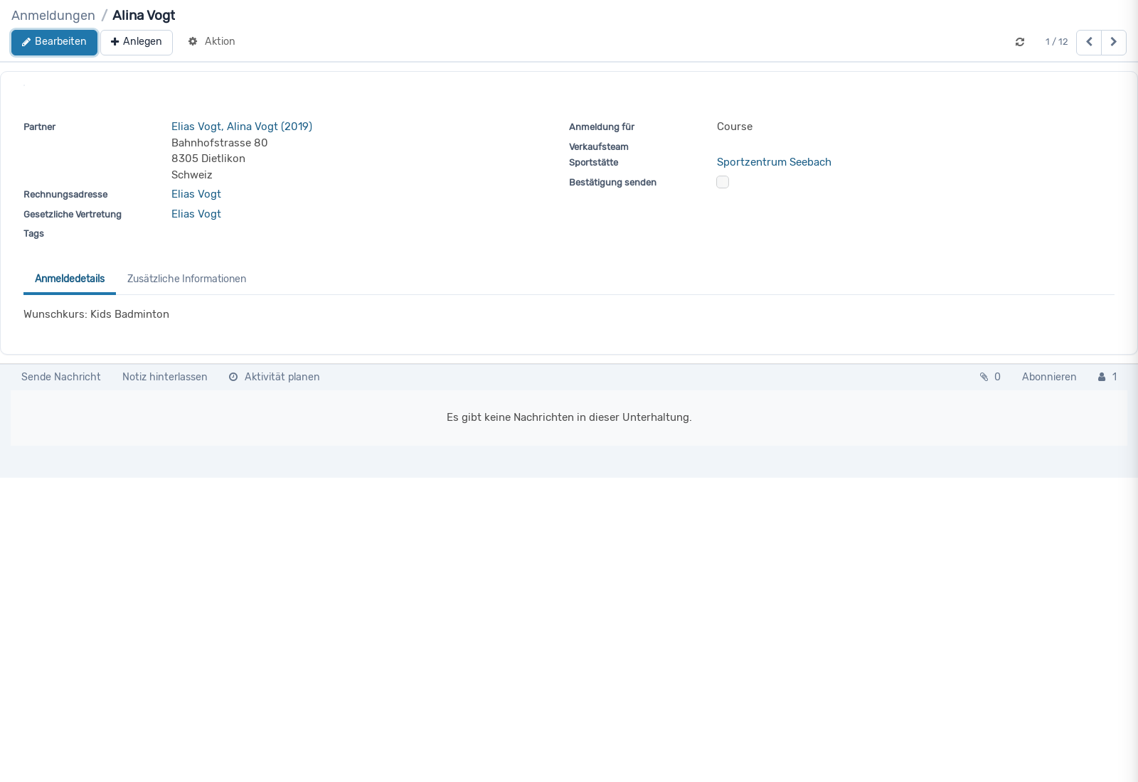 Screenshot: Anmeldung