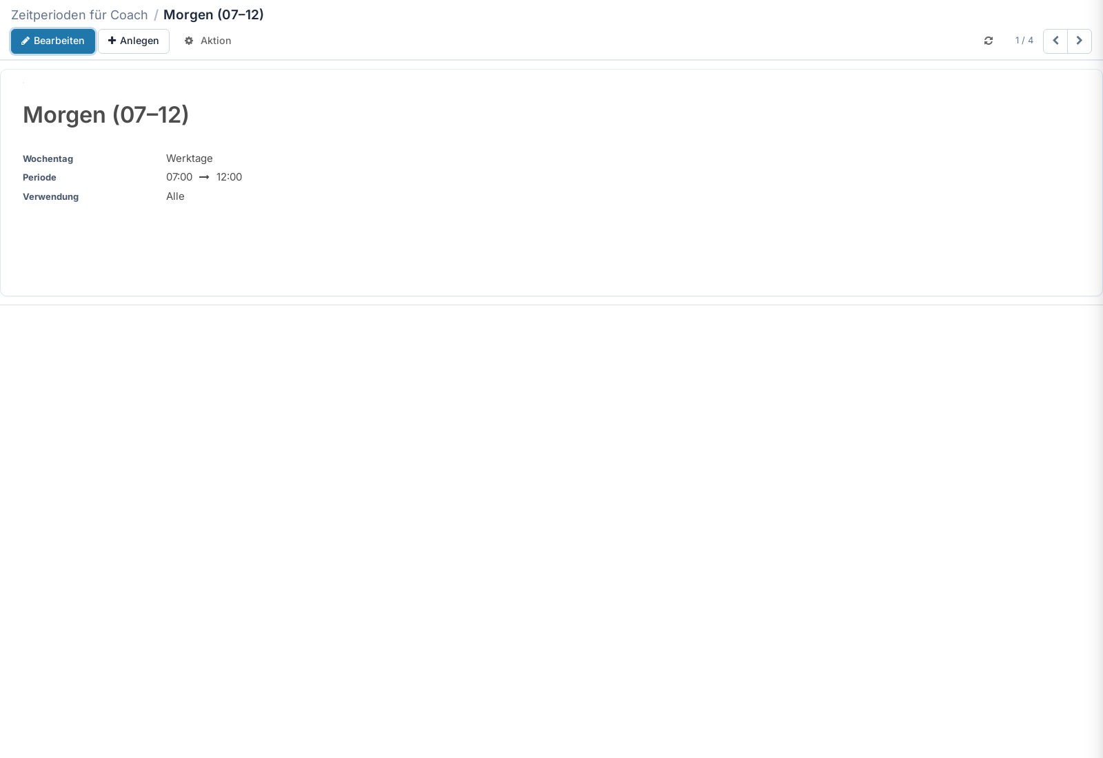 Screenshot: Zeitperiode