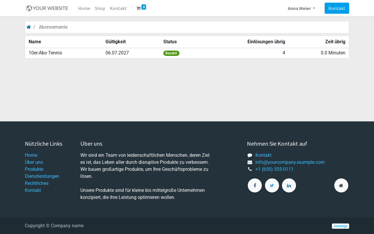 Screenshot: Meine Abos